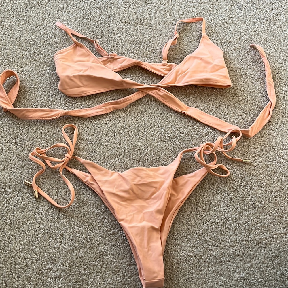 Monday Swimwear Peach Bikini Set